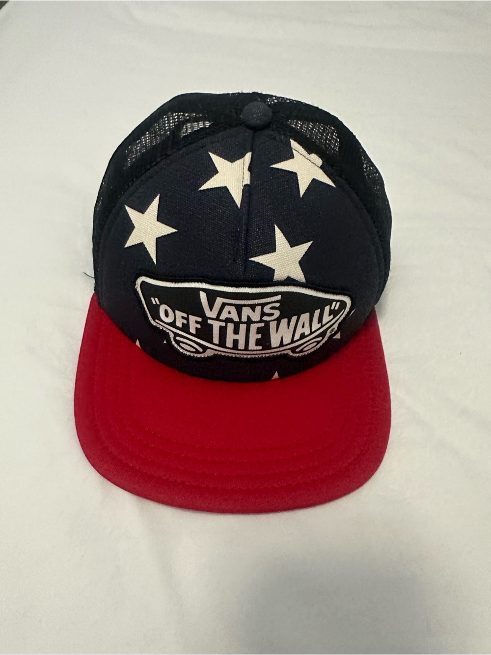 Vans Navy Star Trucker Hat with Red Brim